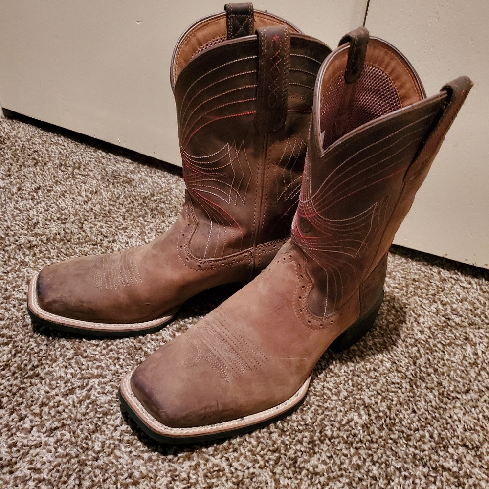 Ariat Men's Sport Wide Square Toe Brown Boots